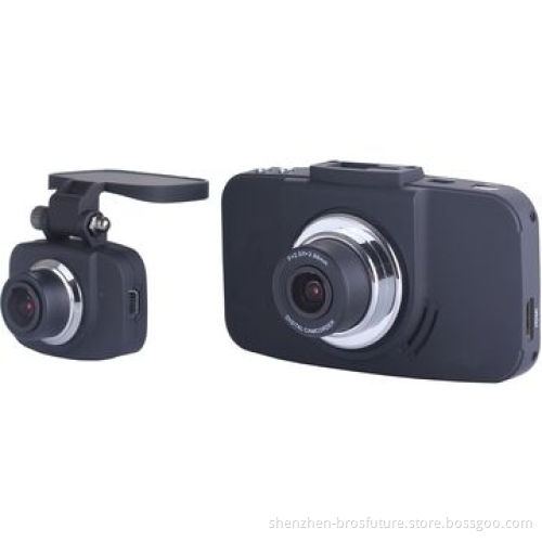 Ambarella chip-set, FHD 1080p@30fps dual lens car dash cam supports G sensor and one button muteNew